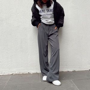 Princess Polly Gray Wide-Leg Trousers